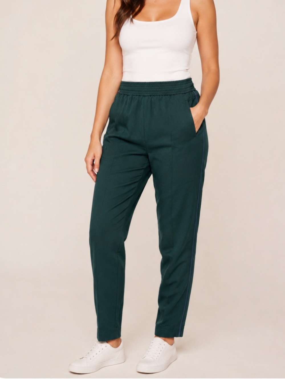 Haider Ackermann Forest Green Elastic-Waist Tapered Satin Joggers
